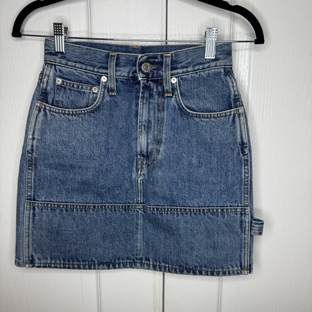 Helmut Lang Femme Utility Denim Mini Skirt